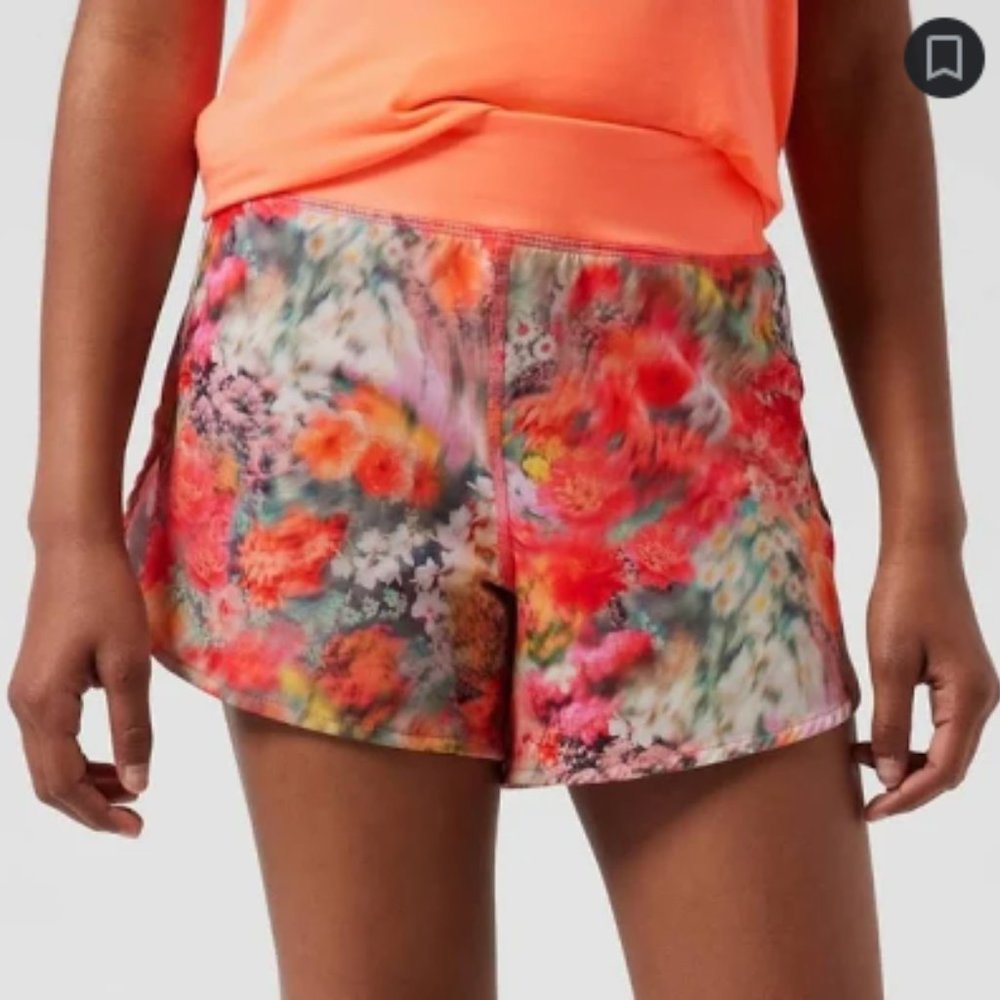 Athleta Girl Pink Floral Running Shorts